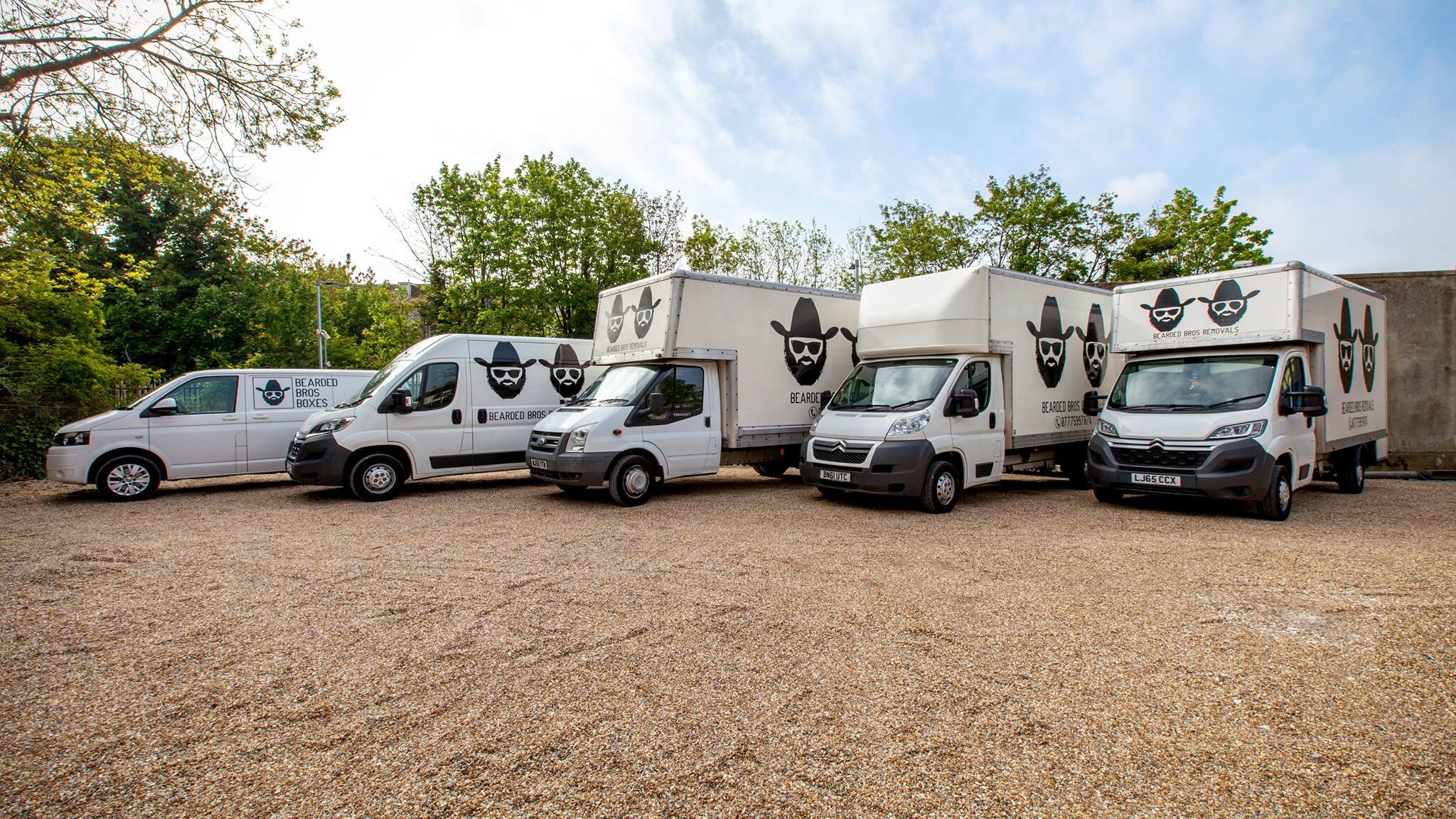 Bearded Bros removal vans ready for a move to Southwick West Sussex