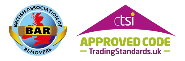British Association of Removers and CTSI Approved Code logos, Bearded Bros Removals accreditation